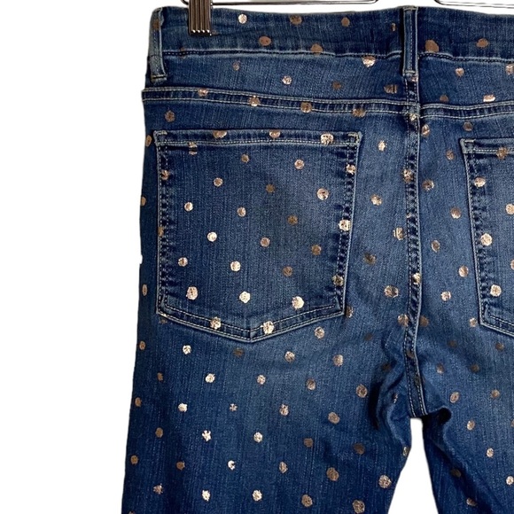 Fidelity Denim Belvedere Mid Rise Skinny Jean Rose Gold Dots 29 FLAWED Belt Loop - Picture 8 of 15